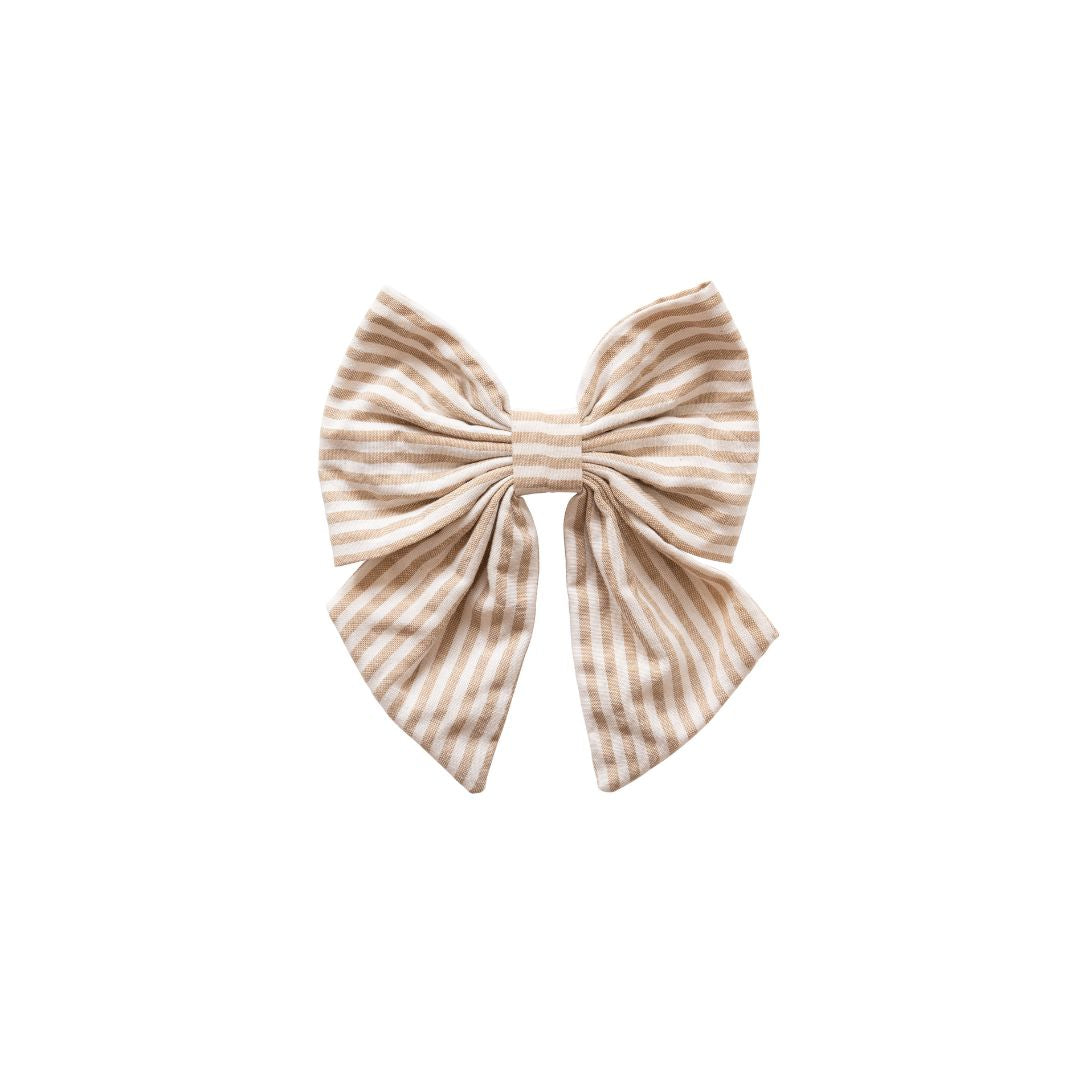 Große Schleifenspange Évodie | oatmeal stripes