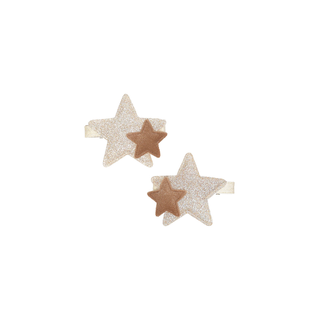 Double star clip set Amira | goldrush/truffle