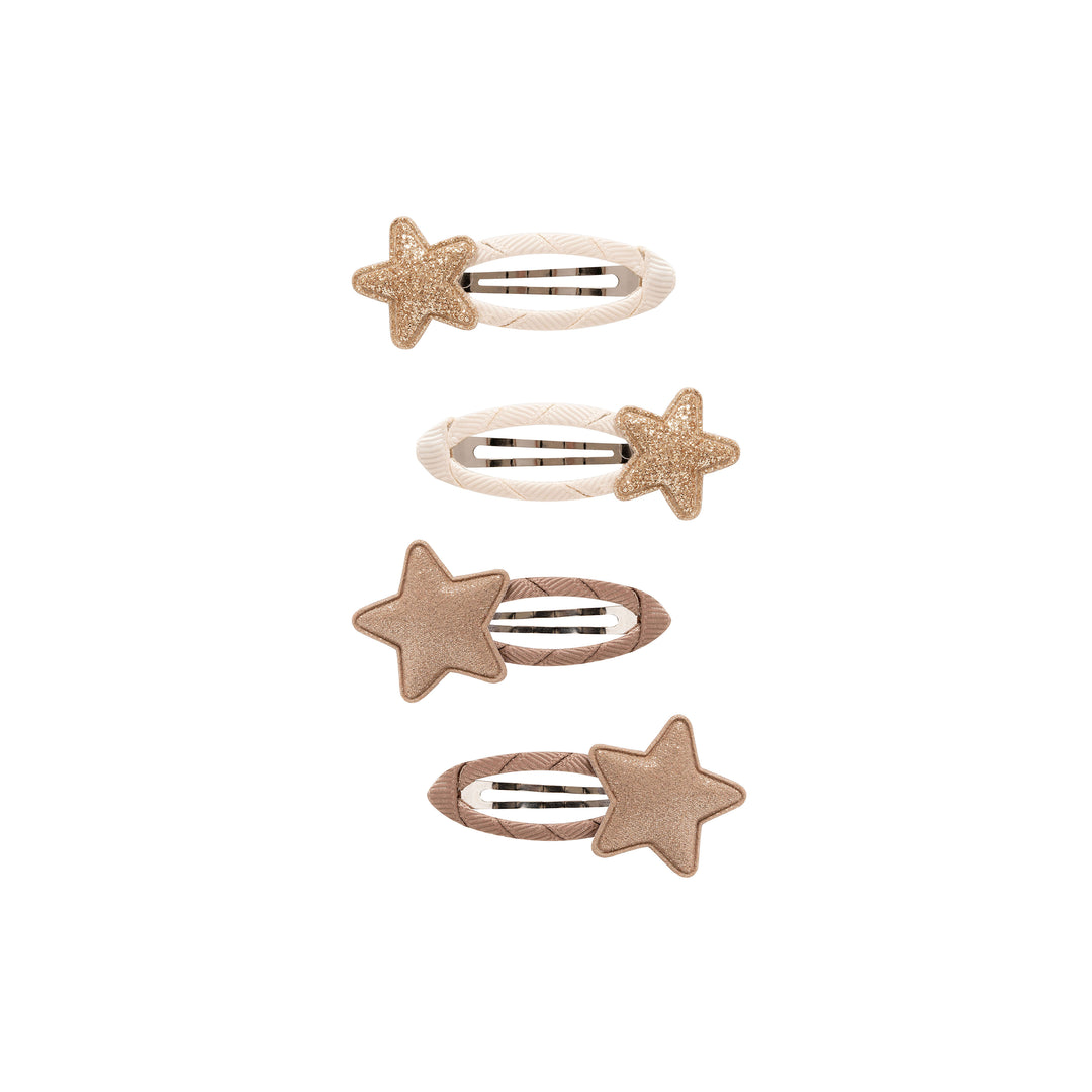Star pair hair clip set | goldrush/mocha