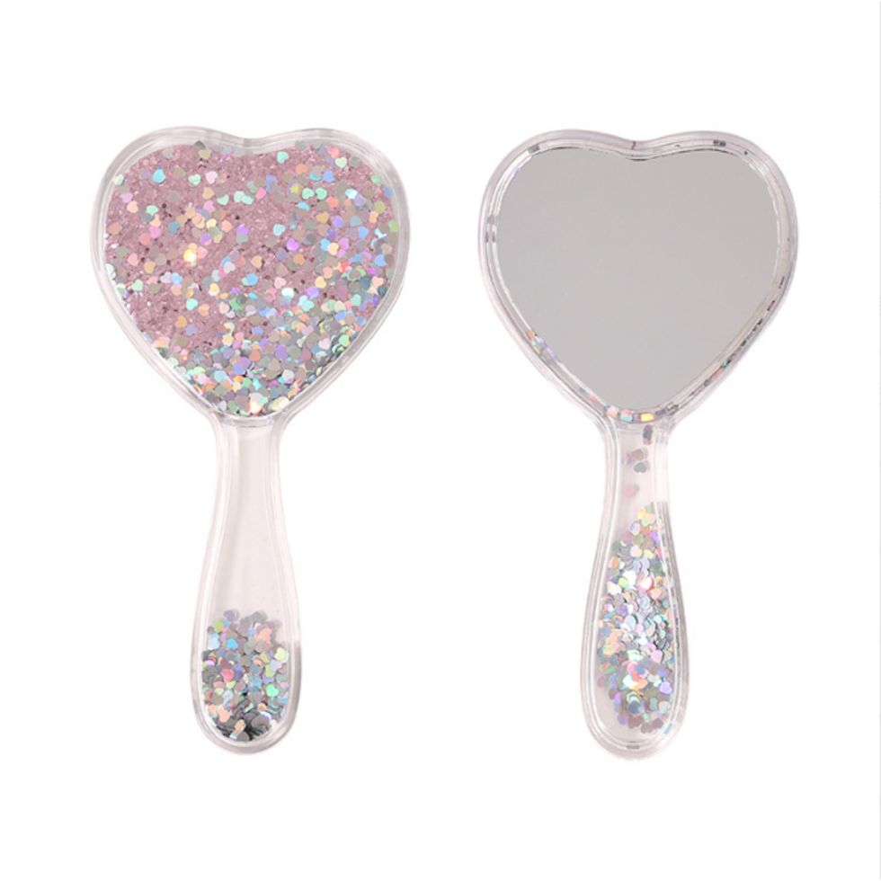 Herz-Handspiegel mit Glitzer | Candy Sparkle