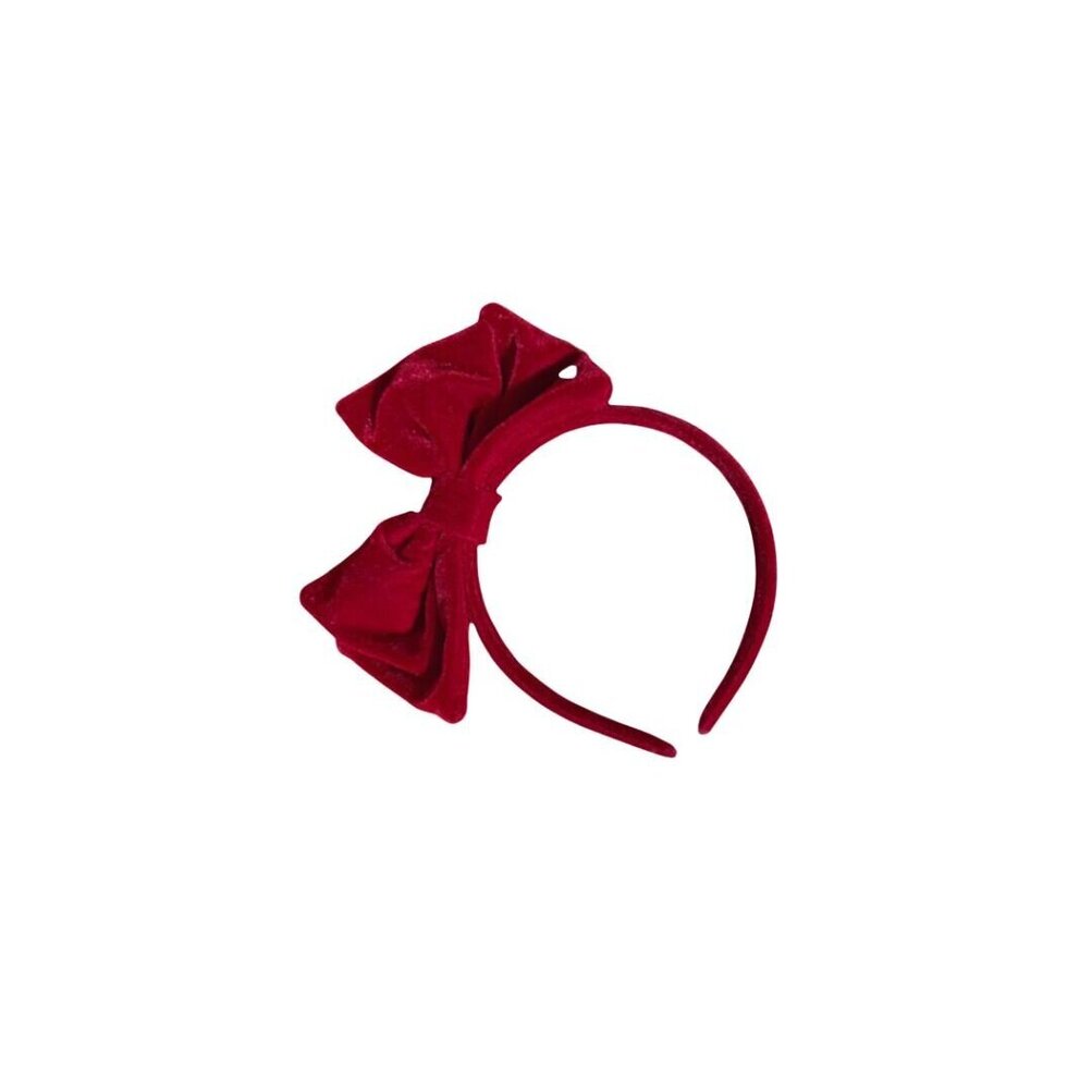 Oversize Velvet Bow Headband | Burgundy