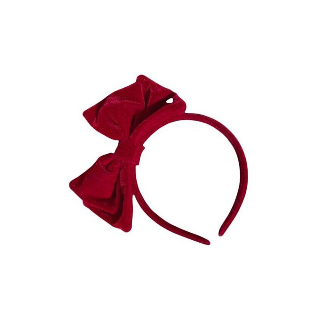 Headband with oversize velvet bow | crimson