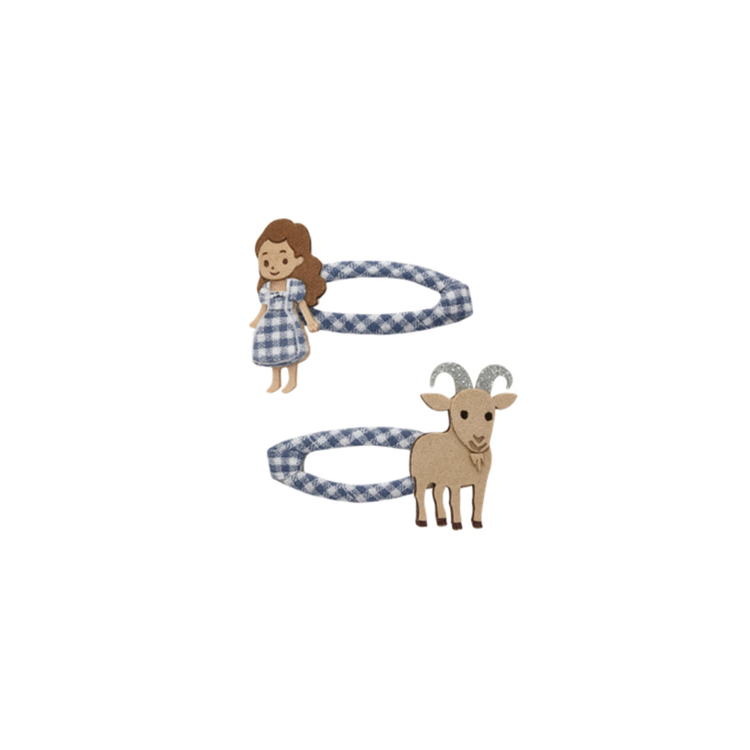 Gretl & Me hair clip set | blue check pattern