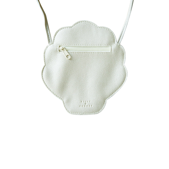 Small Hamptons shell bag | pearl white/gold