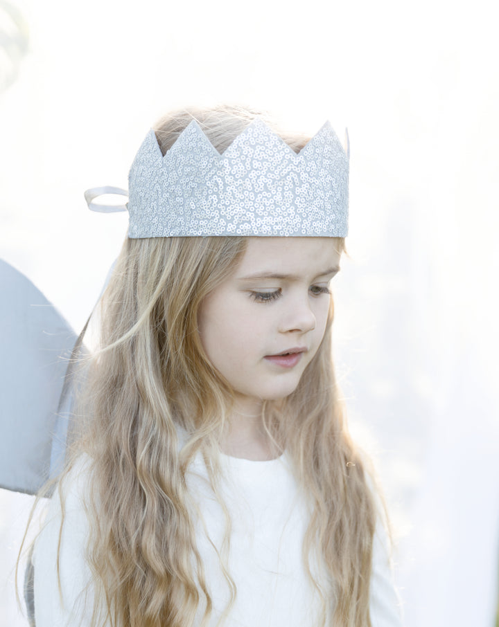 Pailletten Krone Victoria | antique silver