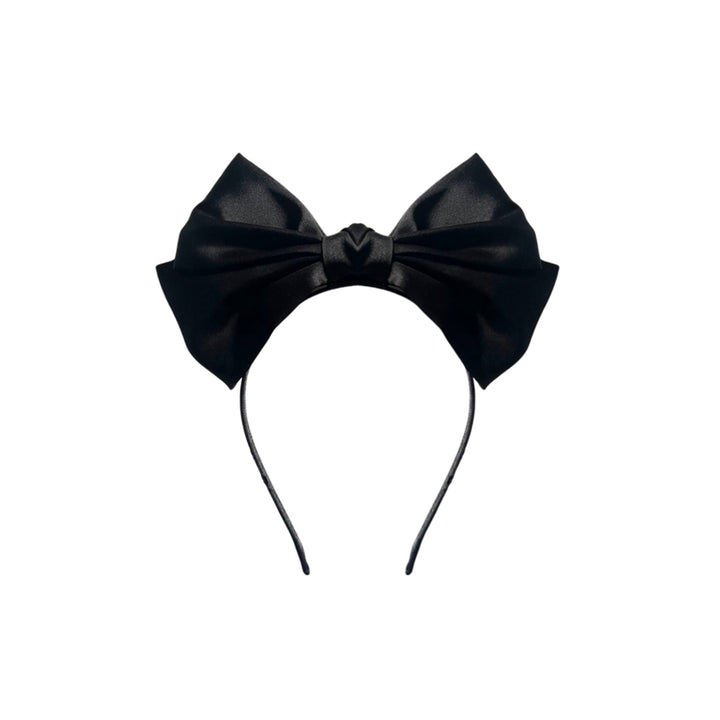 Oversize bow headband | phantom black