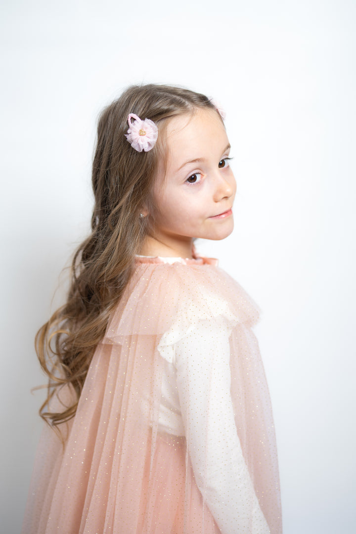 Haarklammer Set Tüll-Glitzerherz  | Sparkling/Rose