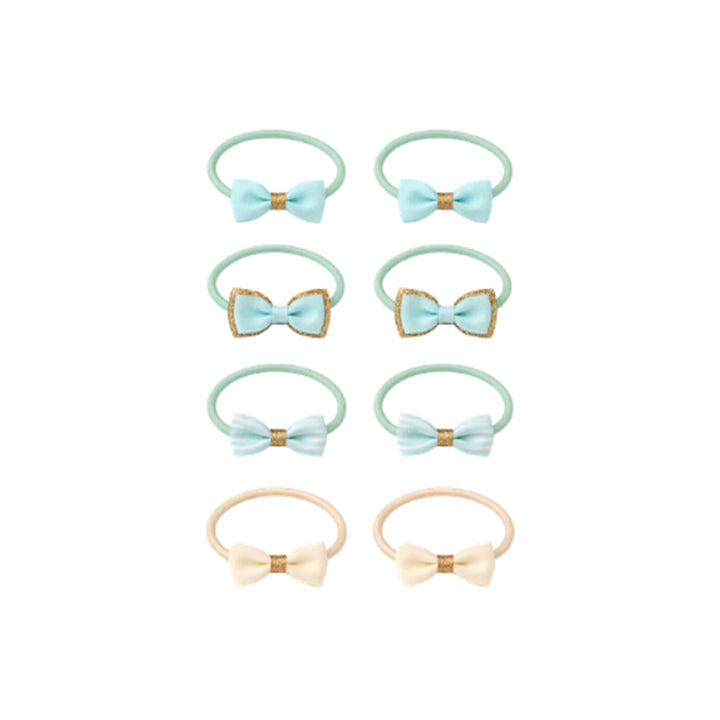 Mini Schleifen Haargummi Set | Vanilla/Mint