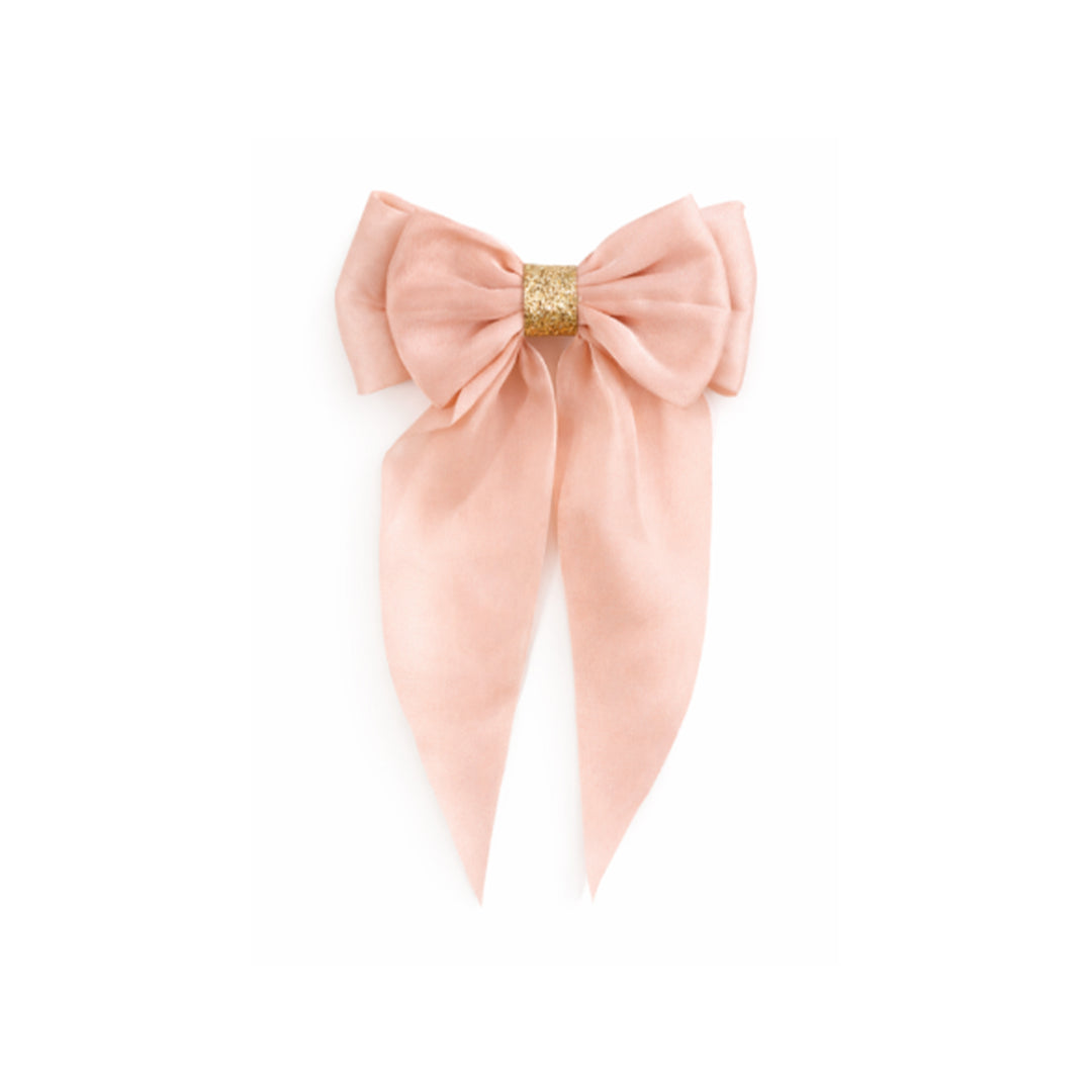 Large bow clasp Évodie | oatmeal stripes