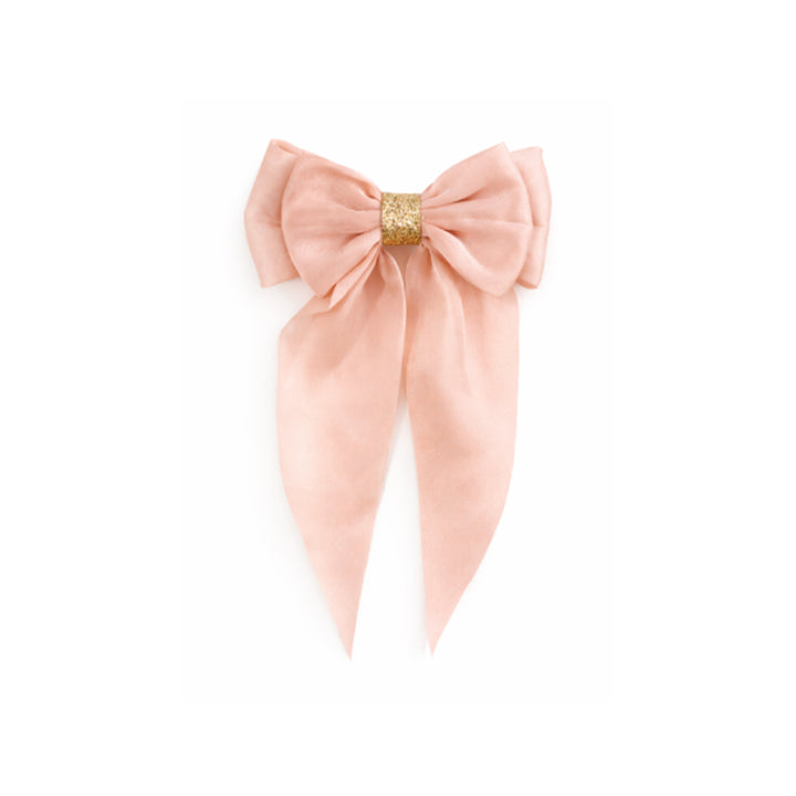Large bow clasp Évodie | oatmeal stripes