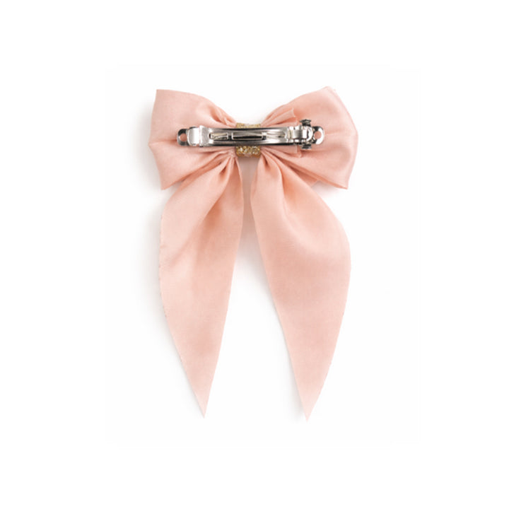 Large bow clasp Évodie | oatmeal stripes