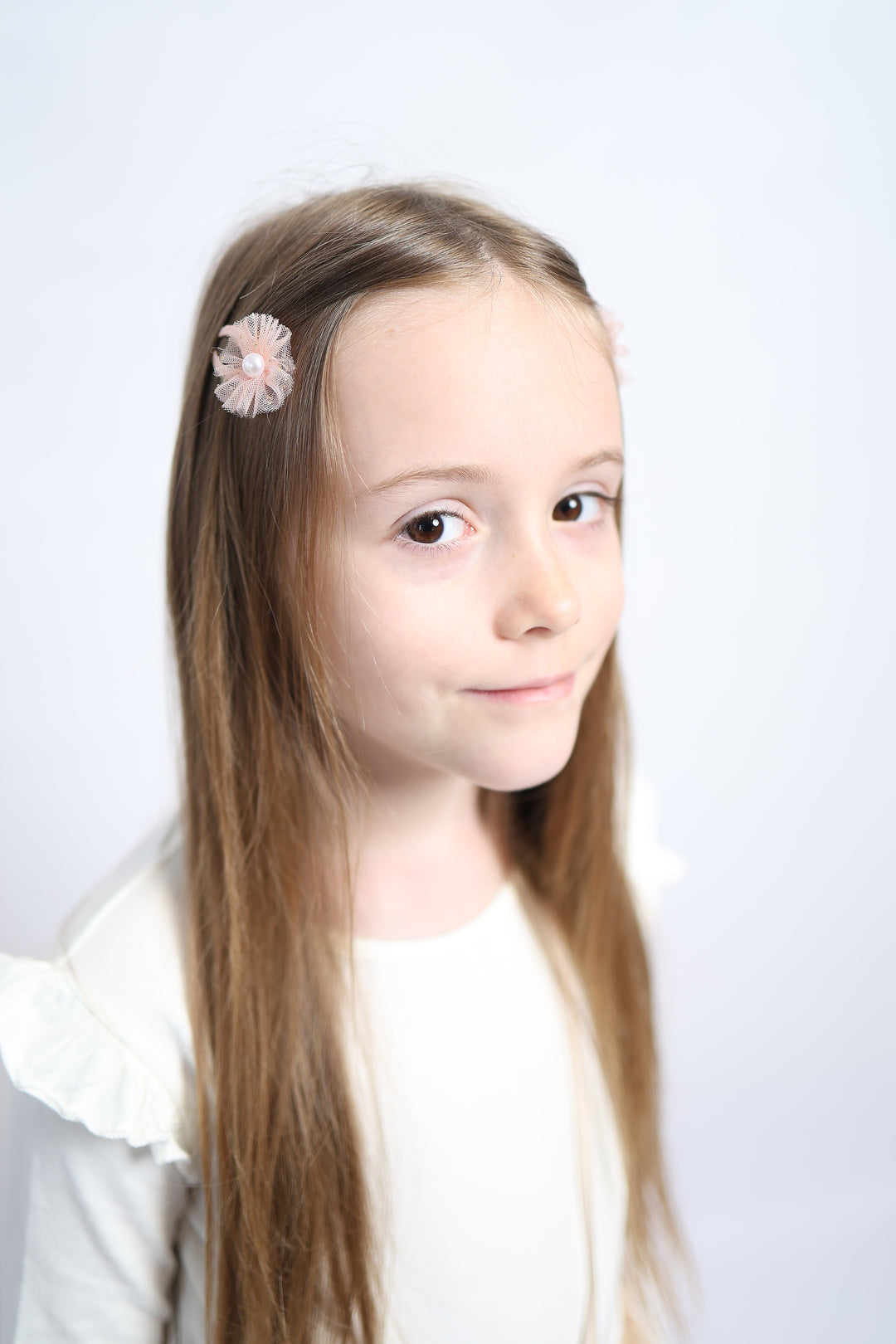 Perlen Tüll Haarklammer Set | Vintage Blush