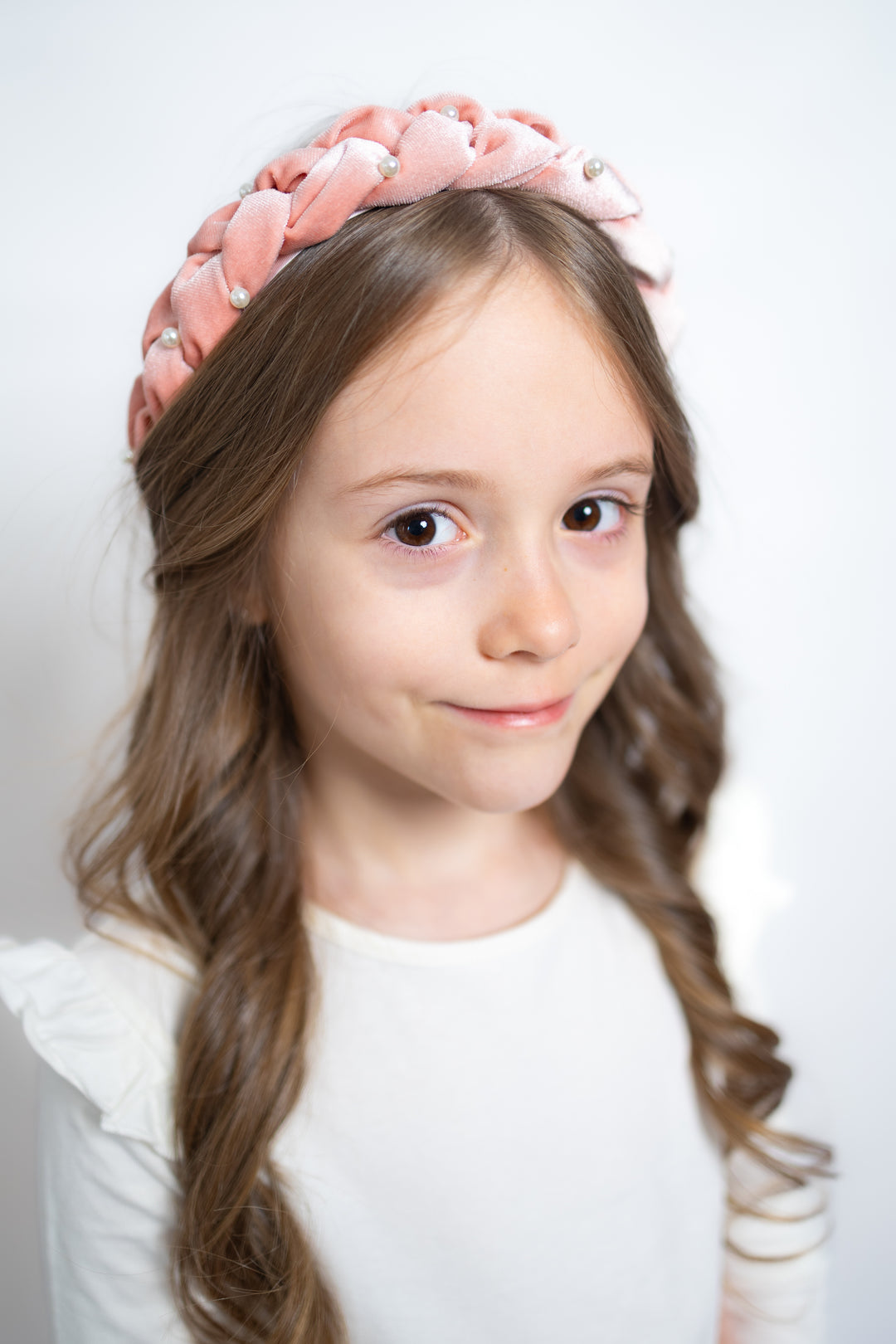 Velvet hairband Twist | Vintage Blush