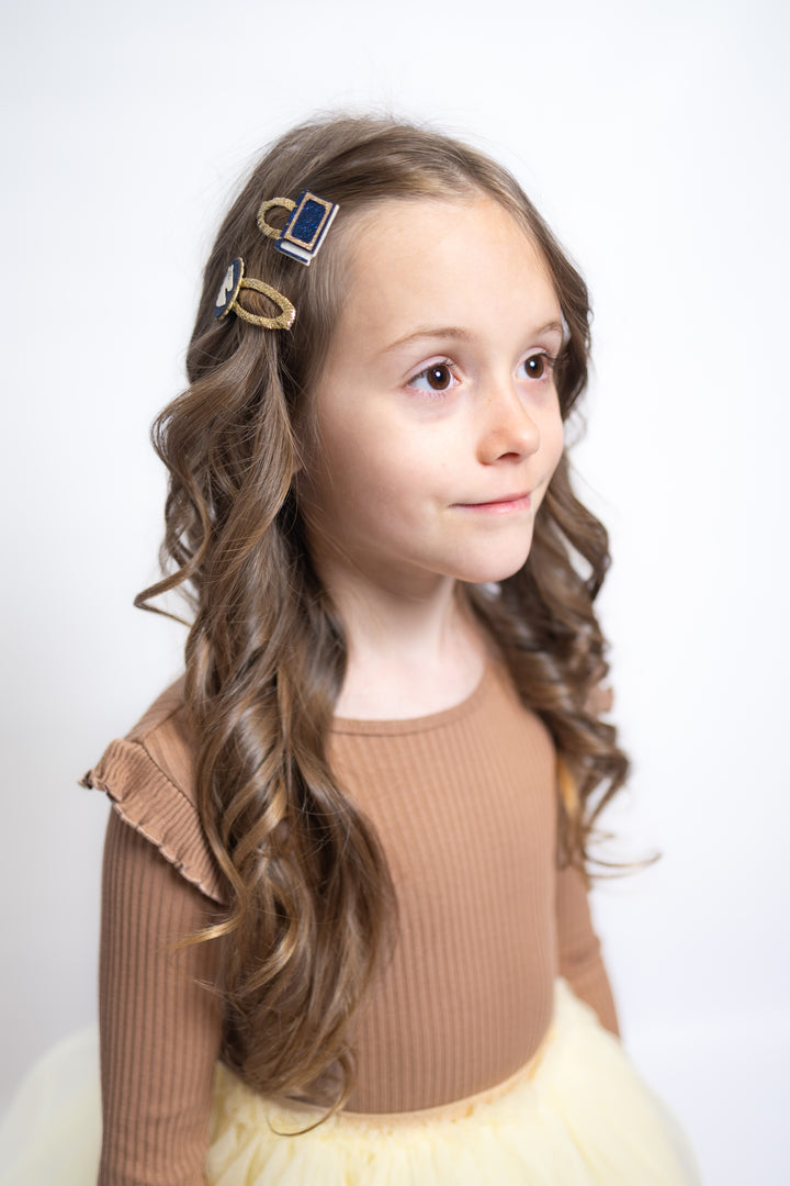 Enchanted Horse & Book Haarspange Set (Navy)