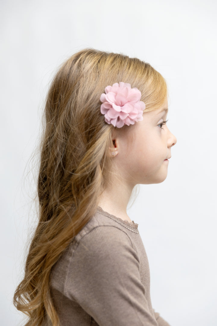 Chiffon Pom Pom Clip Set Amy | almond:cherry