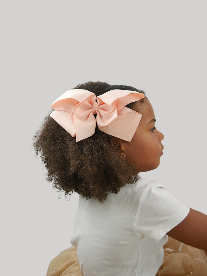 Oversized Bow Clip Mathilde | creamy peach